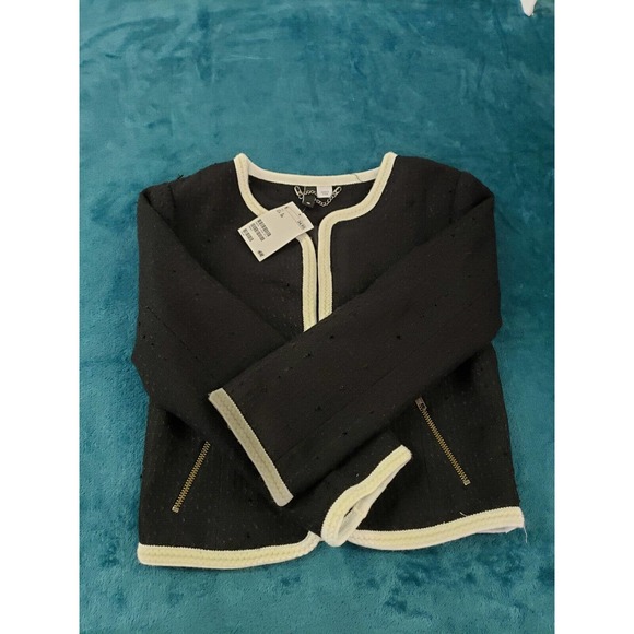 H&M Womens Black Long Sleeve Cardigan Sweater Size 2 Ladies Zipped Pockets NWT - Picture 5 of 8